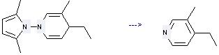 The Pyridine, 4-ethyl-3-methyl- can be obtained by 1-(2, 5-Dimethyl-pyrrol-1-yl)-4-ethyl-3-methyl-1, 4-dihydro-pyridine.